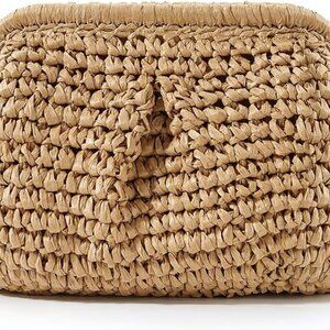 Women Straw Purse Beach Bag Woven Clutch Crossbody Shoulder Spring Handbag